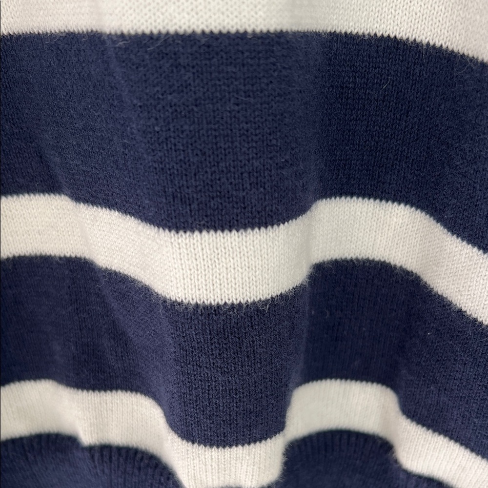 Nautica Navy and White Striped Crewneck Henley Sweater NWT - Picture 11 of 12